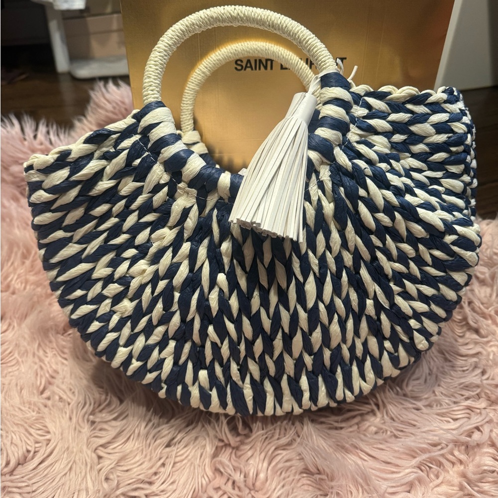 Blue and Cream Summer Tote